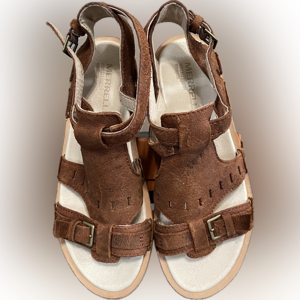 NEW Merrell Women’s Sirah Cloak in Prairie Brown Leather Shoes - Picture 2 of 5